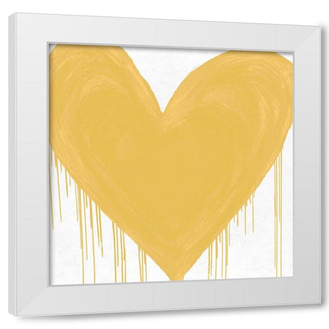 Big Hearted Yellow White Modern Wood Framed Art Print by Rodgers, Lindsay