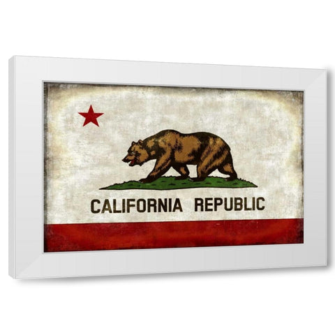 The California Republic White Modern Wood Framed Art Print by Wilson, Luke