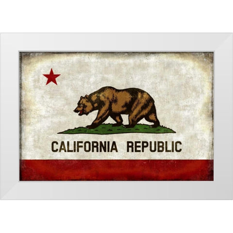 The California Republic White Modern Wood Framed Art Print by Wilson, Luke