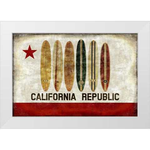 Surf Republic White Modern Wood Framed Art Print by Wilson, Luke