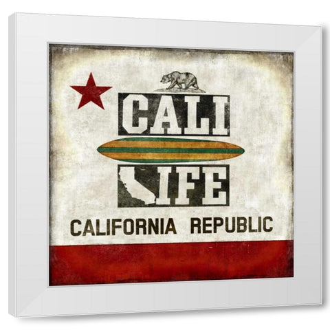 Cali Life White Modern Wood Framed Art Print by Wilson, Luke