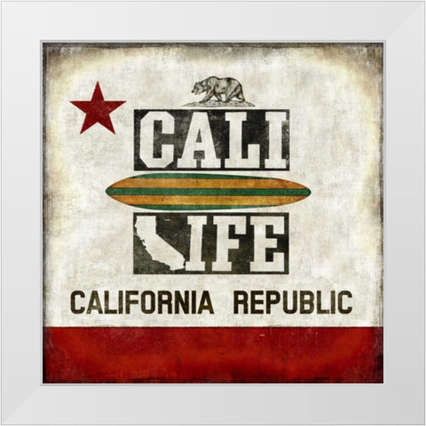Cali Life White Modern Wood Framed Art Print by Wilson, Luke