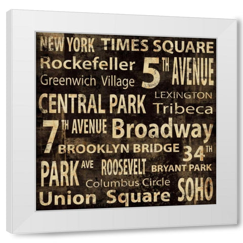 NY White Modern Wood Framed Art Print by Wilson, Luke