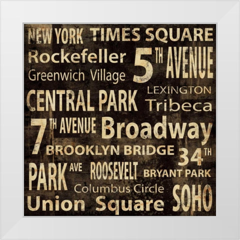 NY White Modern Wood Framed Art Print by Wilson, Luke