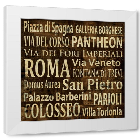Roma White Modern Wood Framed Art Print by Wilson, Luke