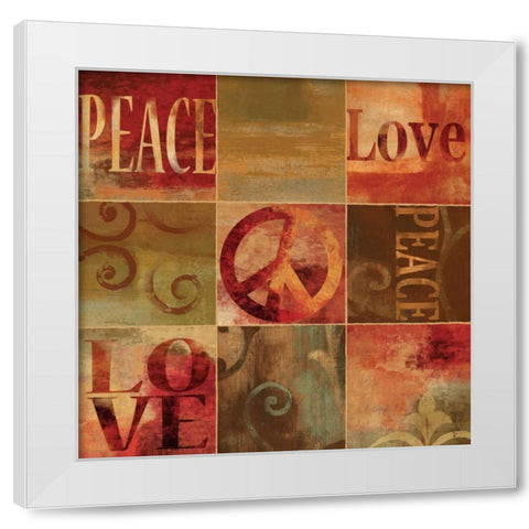 Peace Sign White Modern Wood Framed Art Print by Wilson, Luke