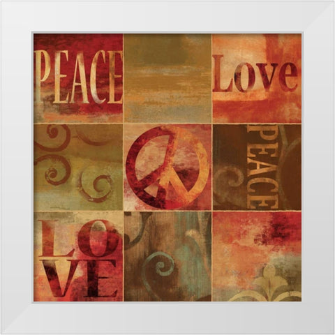 Peace Sign White Modern Wood Framed Art Print by Wilson, Luke