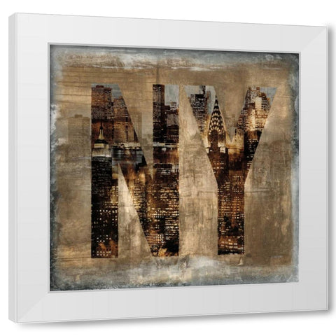 NY Revealed White Modern Wood Framed Art Print by Wilson, Luke