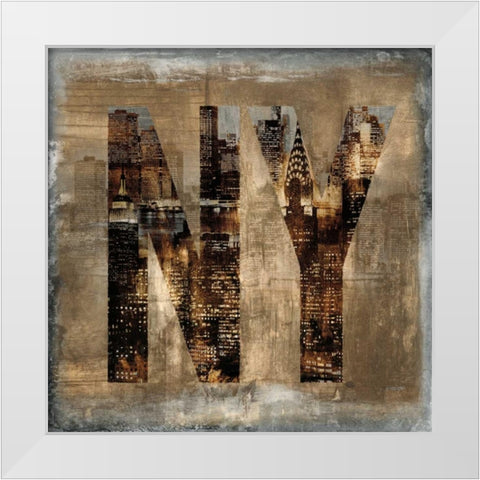 NY Revealed White Modern Wood Framed Art Print by Wilson, Luke