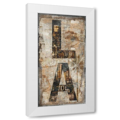 LA Vertical White Modern Wood Framed Art Print by Wilson, Luke