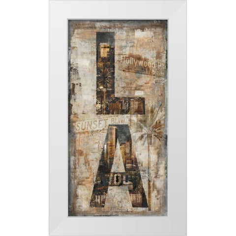 LA Vertical White Modern Wood Framed Art Print by Wilson, Luke
