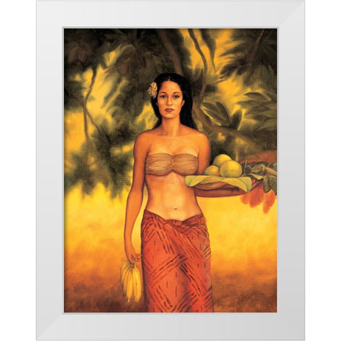 Island Woman I White Modern Wood Framed Art Print by Arellano, Migdalia