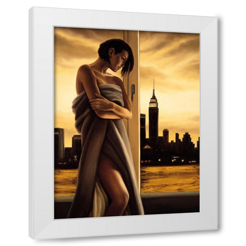Night Moves White Modern Wood Framed Art Print by Arellano, Migdalia