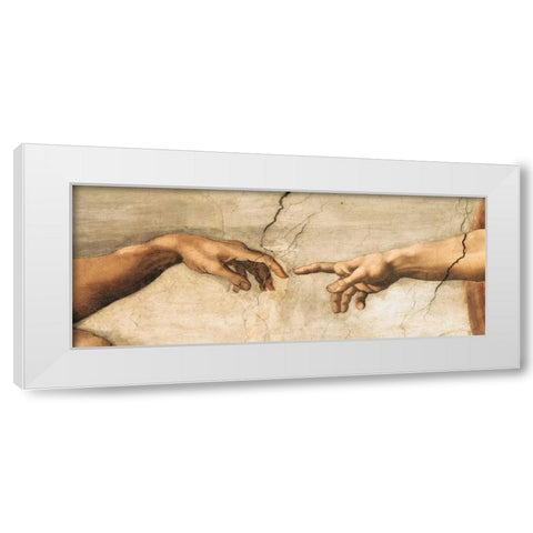Creazione di Adamo-particol White Modern Wood Framed Art Print by Michelangelo