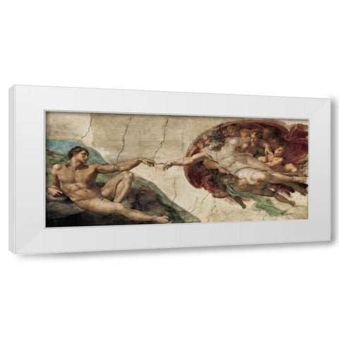 Creazione di Adamo White Modern Wood Framed Art Print by Michelangelo