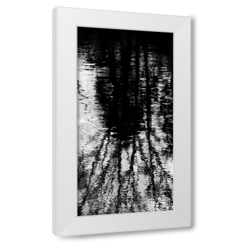 Reflecting Triptych I White Modern Wood Framed Art Print by Barrett, Michael