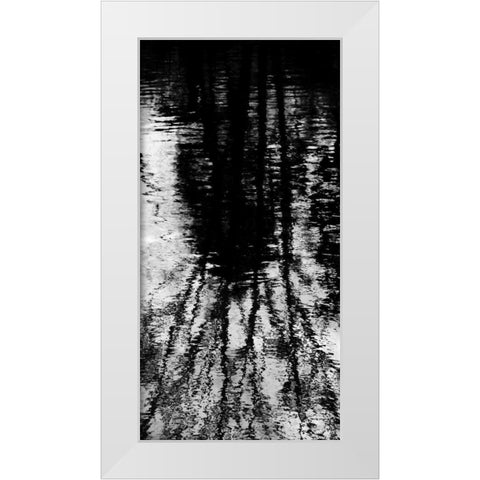 Reflecting Triptych I White Modern Wood Framed Art Print by Barrett, Michael