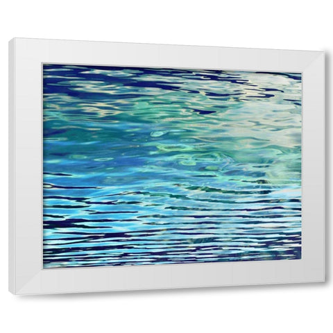 Aqua Reflections White Modern Wood Framed Art Print by Barrett, Michael