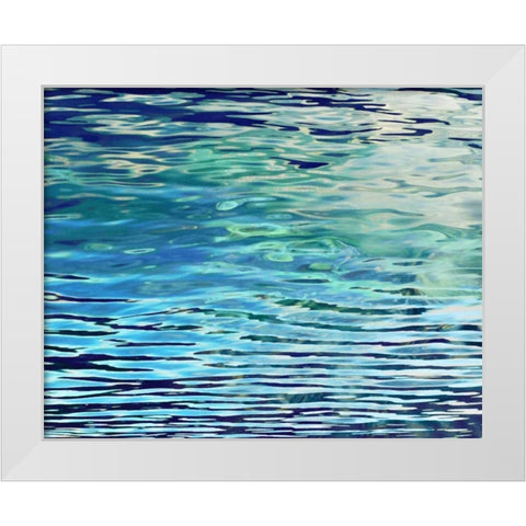 Aqua Reflections White Modern Wood Framed Art Print by Barrett, Michael