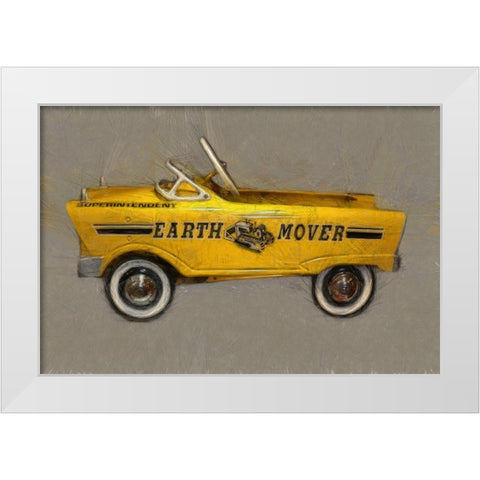 Earth Mover Pedal Car White Modern Wood Framed Art Print by Calkins, Michelle