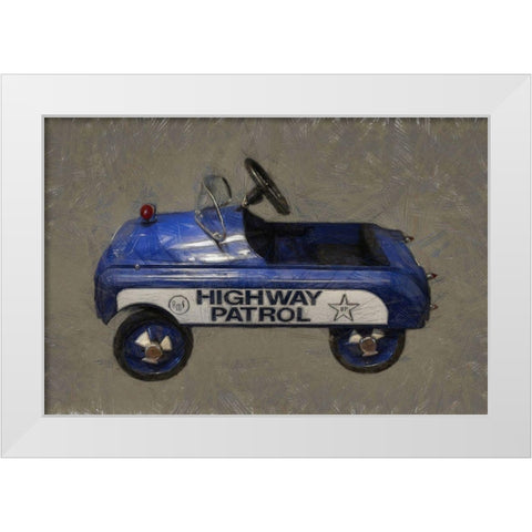 Highway Patrol Pedal Car  White Modern Wood Framed Art Print by Calkins, Michelle