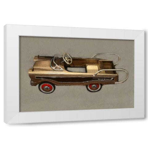 Ranch Wagon Pedal Car White Modern Wood Framed Art Print by Calkins, Michelle