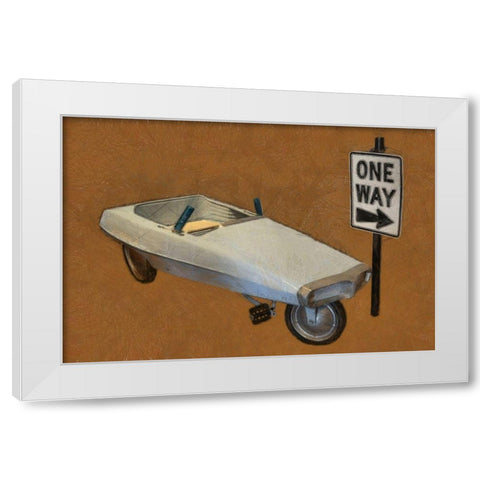 Probe Pedal Car White Modern Wood Framed Art Print by Calkins, Michelle