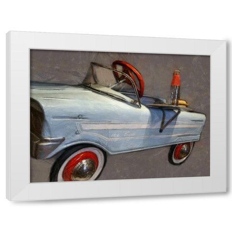 Tee Bird Pedal Car Angle White Modern Wood Framed Art Print by Calkins, Michelle