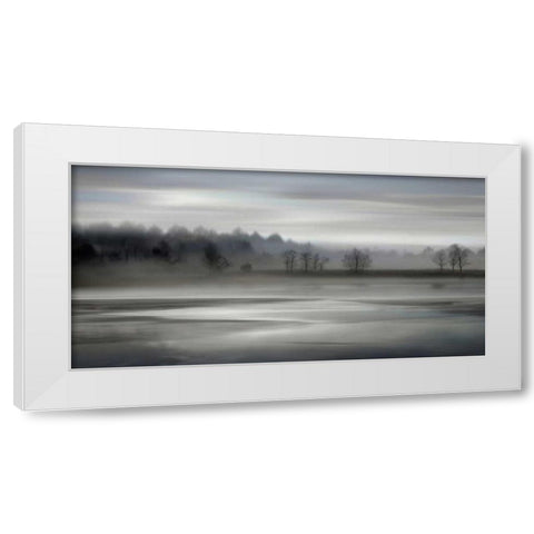 Rising White Modern Wood Framed Art Print by Clark, Madeline