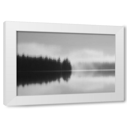 Across the Lake White Modern Wood Framed Art Print by Clark, Madeline