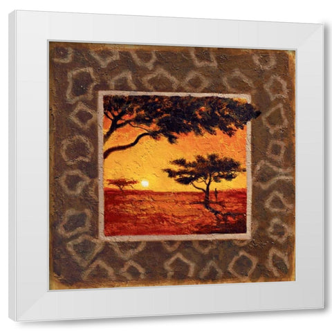 Savannah Sunset I White Modern Wood Framed Art Print by Madou