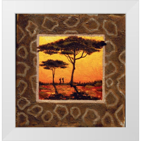 Savannah Sunset II White Modern Wood Framed Art Print by Madou