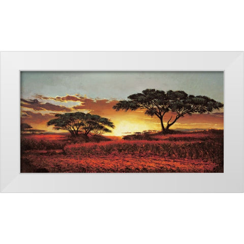 Memories of Serengeti White Modern Wood Framed Art Print by Madou