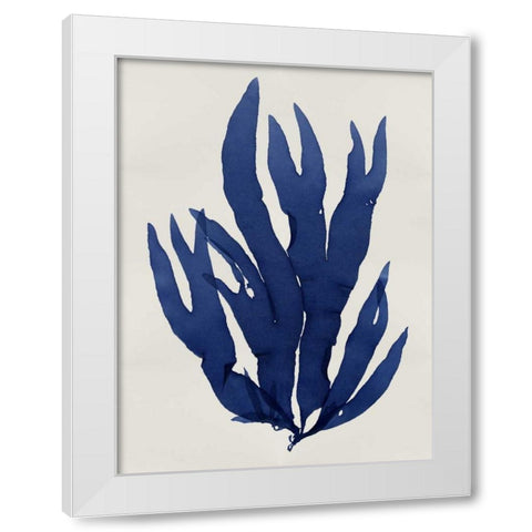 Sea Life - Indigo III White Modern Wood Framed Art Print by Miller, Melonie
