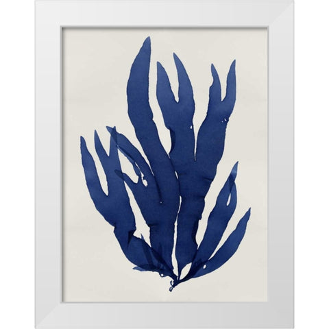 Sea Life - Indigo III White Modern Wood Framed Art Print by Miller, Melonie