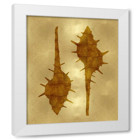 Sea Life - Gold II White Modern Wood Framed Art Print by Miller, Melonie