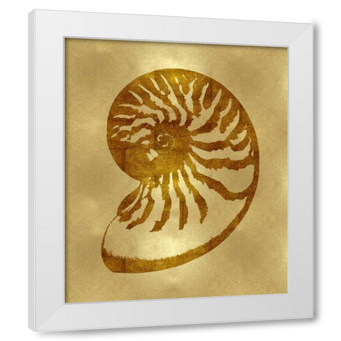 Sea Life - Gold III White Modern Wood Framed Art Print by Miller, Melonie