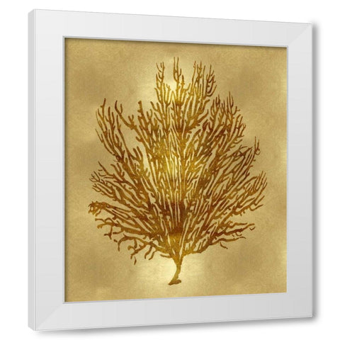 Sea Life - Gold V White Modern Wood Framed Art Print by Miller, Melonie