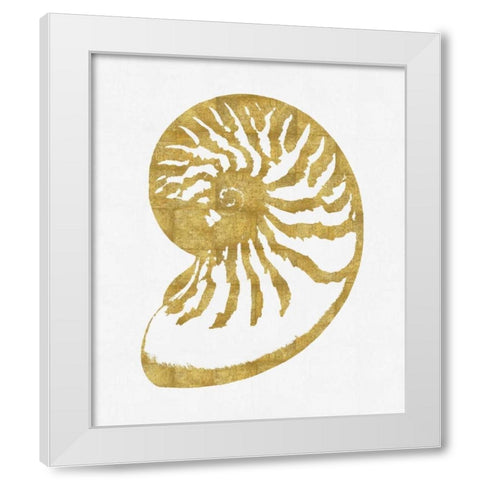 Sea Life - Gold on White III White Modern Wood Framed Art Print by Miller, Melonie