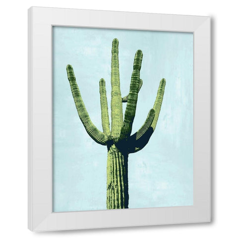 Cactus on Blue III White Modern Wood Framed Art Print by Jensen, Mia