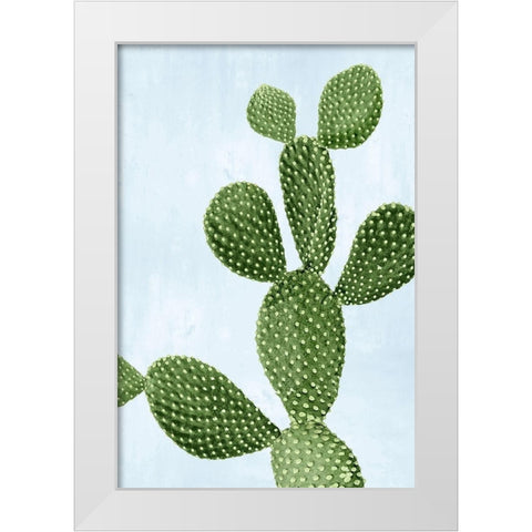 Cactus on Blue VI White Modern Wood Framed Art Print by Jensen, Mia