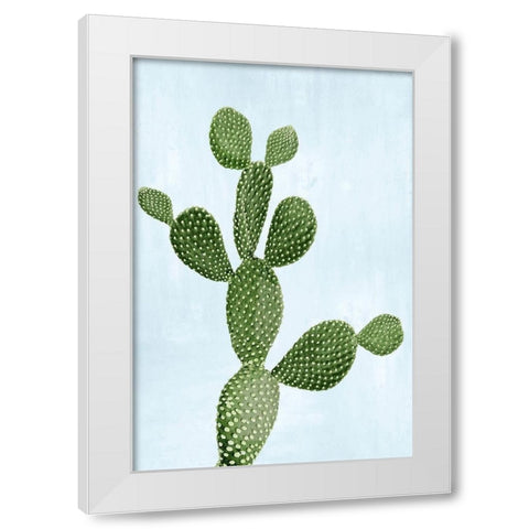 Cactus on Blue VII White Modern Wood Framed Art Print by Jensen, Mia