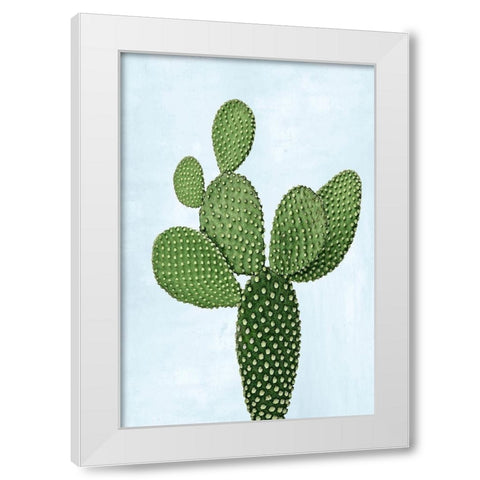 Cactus on Blue VIII White Modern Wood Framed Art Print by Jensen, Mia