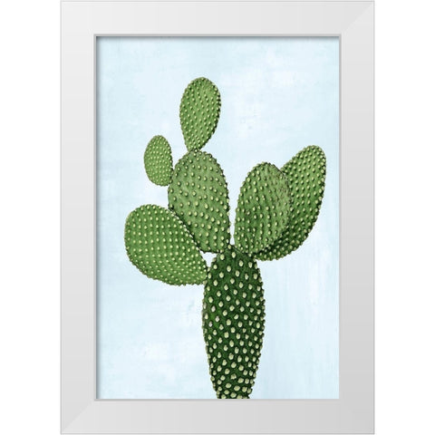 Cactus on Blue VIII White Modern Wood Framed Art Print by Jensen, Mia
