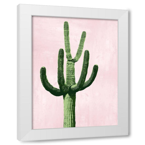 Cactus on Pink IV White Modern Wood Framed Art Print by Jensen, Mia