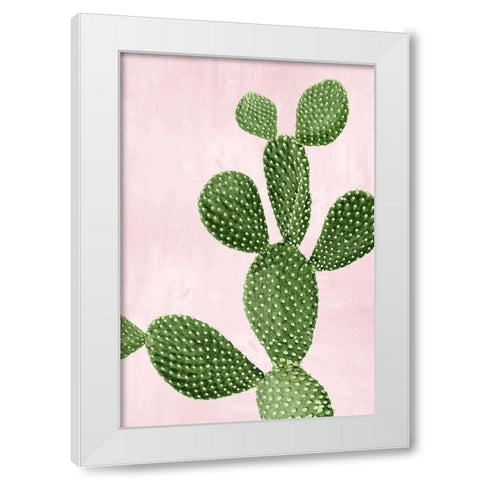 Cactus on Pink VI White Modern Wood Framed Art Print by Jensen, Mia