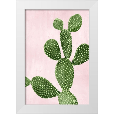 Cactus on Pink VI White Modern Wood Framed Art Print by Jensen, Mia