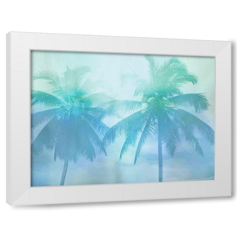 Palm Breeze Blue II White Modern Wood Framed Art Print by Jensen, Mia