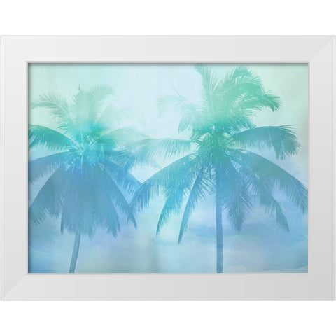 Palm Breeze Blue II White Modern Wood Framed Art Print by Jensen, Mia