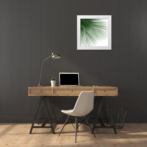 Palm Green VI White Modern Wood Framed Art Print by Jensen, Mia